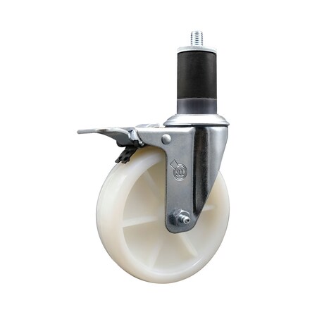 Service Caster 5'' SS Nylon Swivel 1-5/8'' Expand Stem Caster Total Lock Brake SCC-SSEXTTL20S514-NYS-158